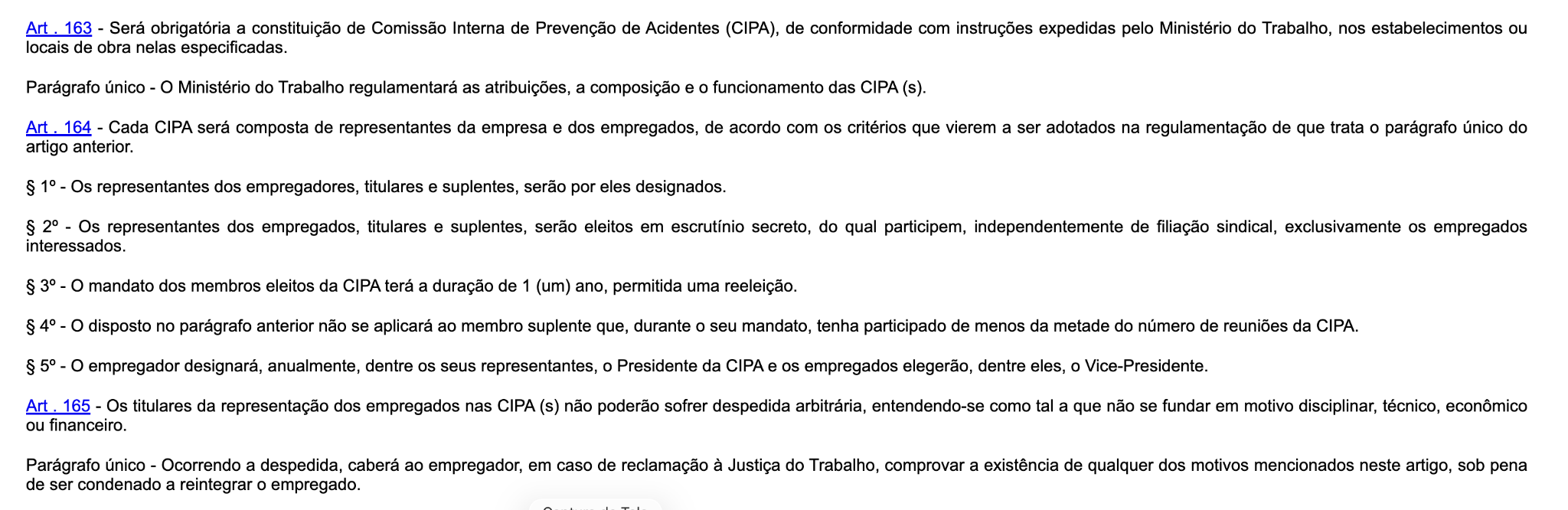 O que a CLT diz sobre a CIPA?