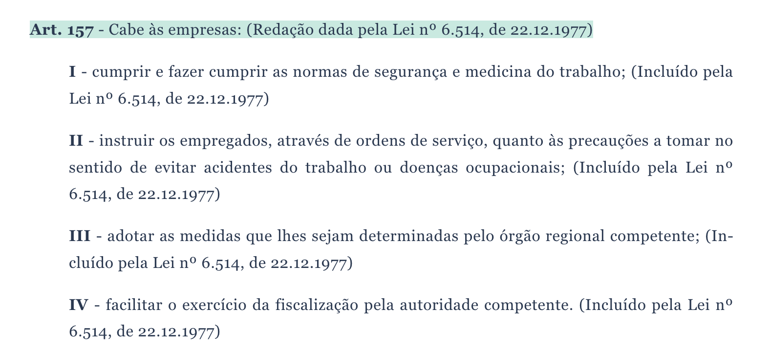 O que diz a CLT sobre ordem de serviço em SST?